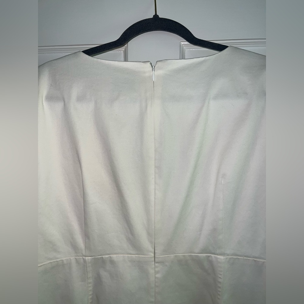J.Crew Collection Women Cutout Puff-Sleeve Cotton Ivory White Dress Sz 16 - Picture 12 of 14